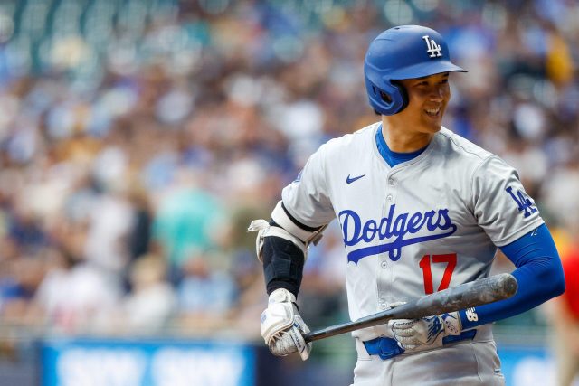 Shohei Ohtani no jogo Dodgers vs Brewers em 12 de agosto