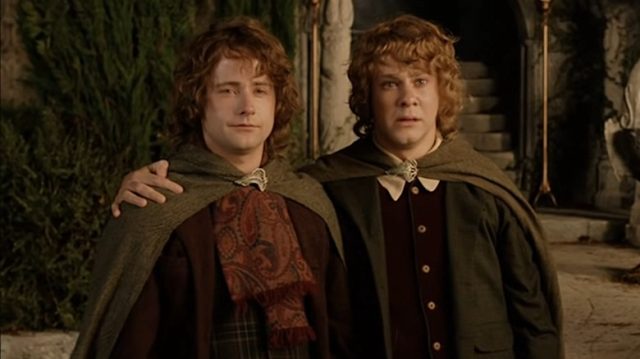 Pippin e Merry chorando