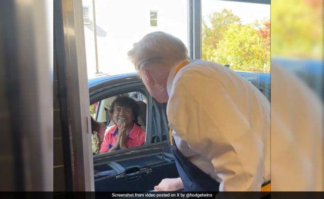 Ver: A interação sincera de Trump com casal indiano no McDonald's
