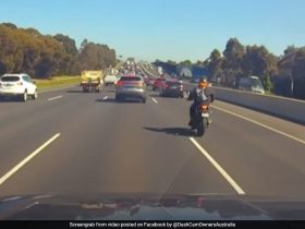 On Camera, Biker Lands On Car Roof After High-Speed Collision