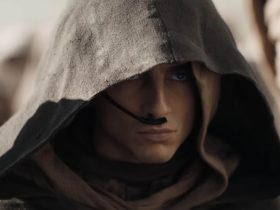 Paul Atreides wearing a hood in Dune: Part Two