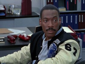 Axel Foley sports his Detroit Lions jacket in Beverly Hills Cop III