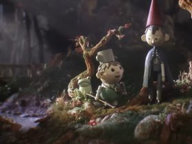 Greg enthusiastically talks to a disillusioned Wirt in Over the Garden Wall