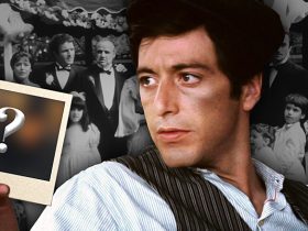 Michael Corleone (Al Pacino) holding up a photo in The Godfather