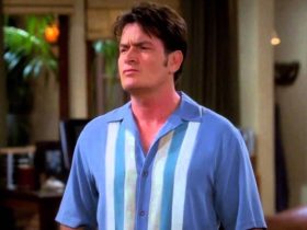 Charlie Harper scowling on Two and a Half Men