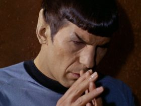 Spock, looking pensive on Star Trek