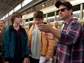 J.J. Abrams directing the cast of Super 8