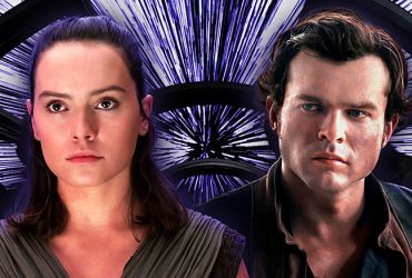 Daisy Ridley as Rey and Alden Ehrenreich as Han Solo from the Star Wars franchise